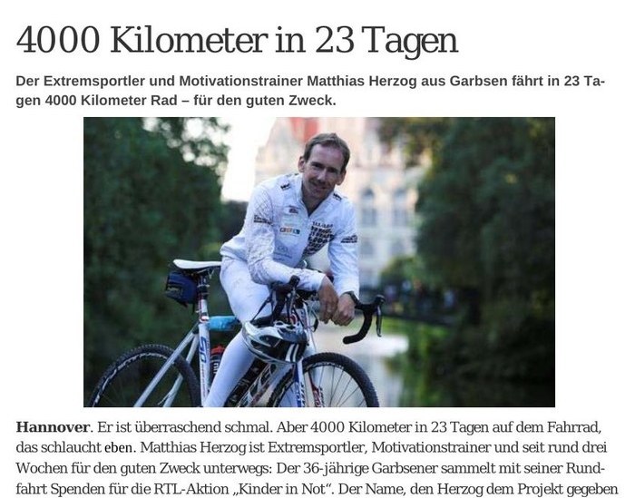 HAZ: 4000 Kilometer in 23 Tagen