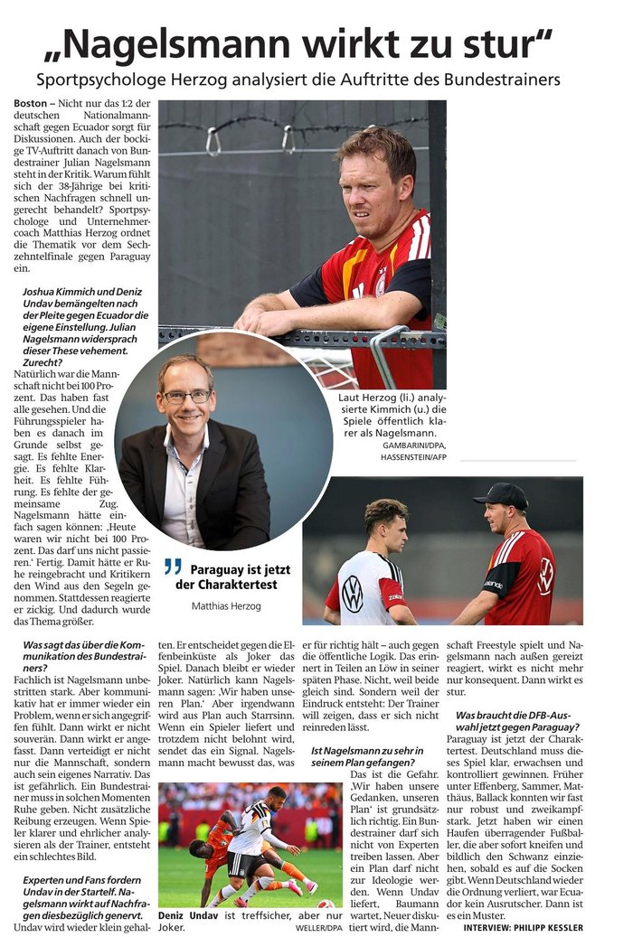 tz: Nagelsmann wirkt zu stur – Sportpsychologe Herzog analysiert die Auftritte des Bundestrainers