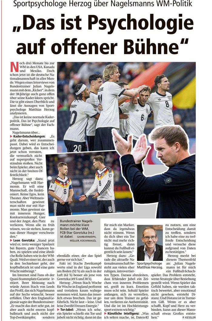 tz: Das ist Psychologie auf offener Bühne – Sportpsychologe Herzog über Nagelsmanns WM-Politik