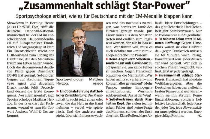 tz: Zusammenhalt schlägt Star-Power – Sportpsychologe erklärt, wie es für Deutschland mit der EM-Medaille klappen kann